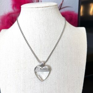 Brighton Silver Clear Heart Pendant Necklace